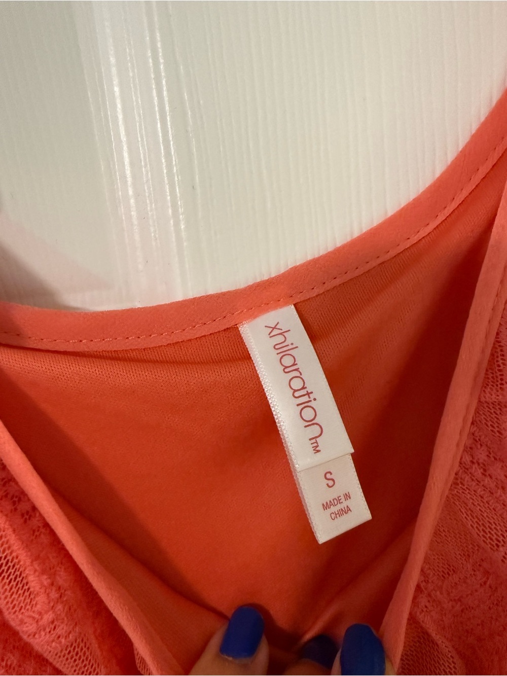 Xhilaration Coral Lace Cold-Shoulder Top Size Small - Picture 4 of 4